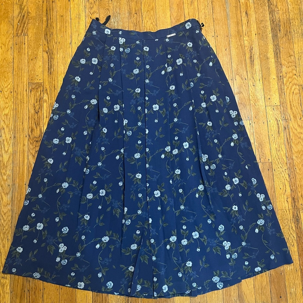 Vintage Geiger Wool Floral Maxi Skirt Lined